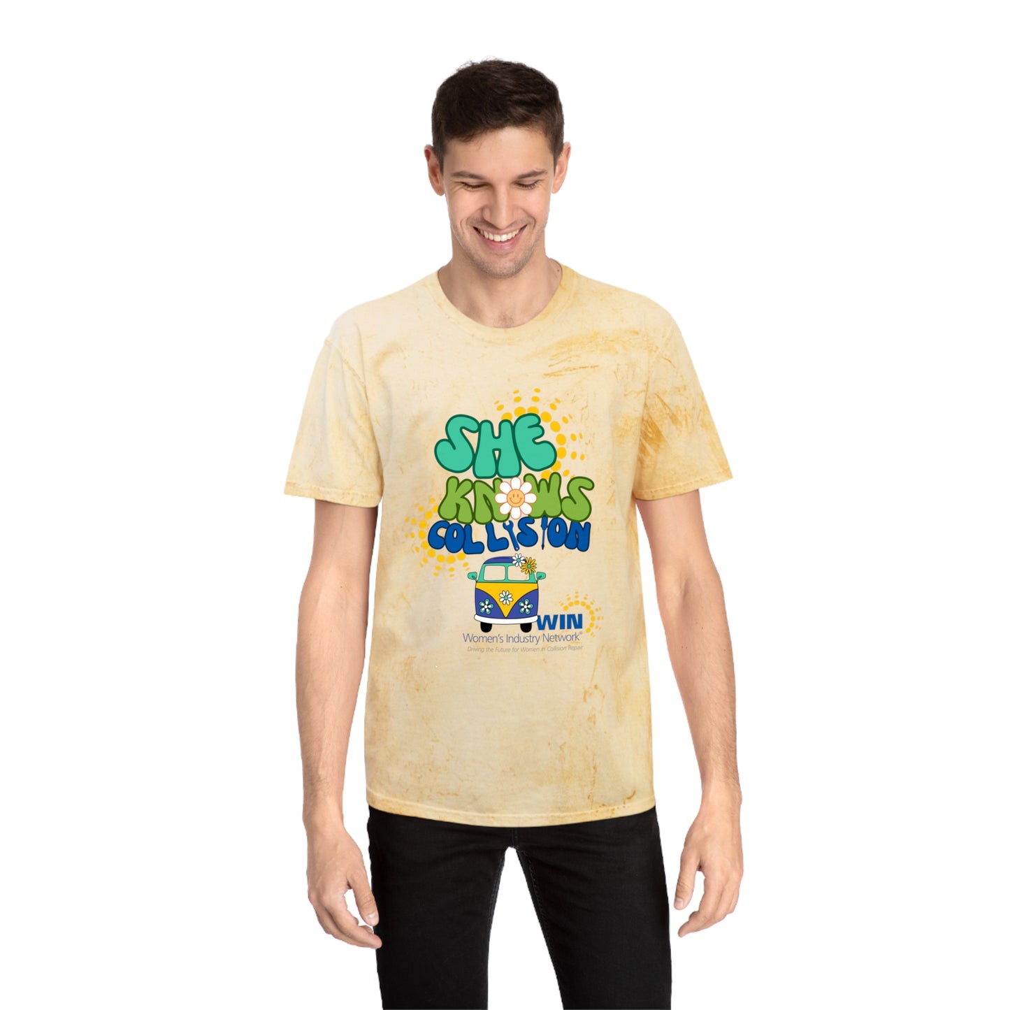2025 "She Knows Collision" Unisex Color Blast T-Shirt - Limited Run