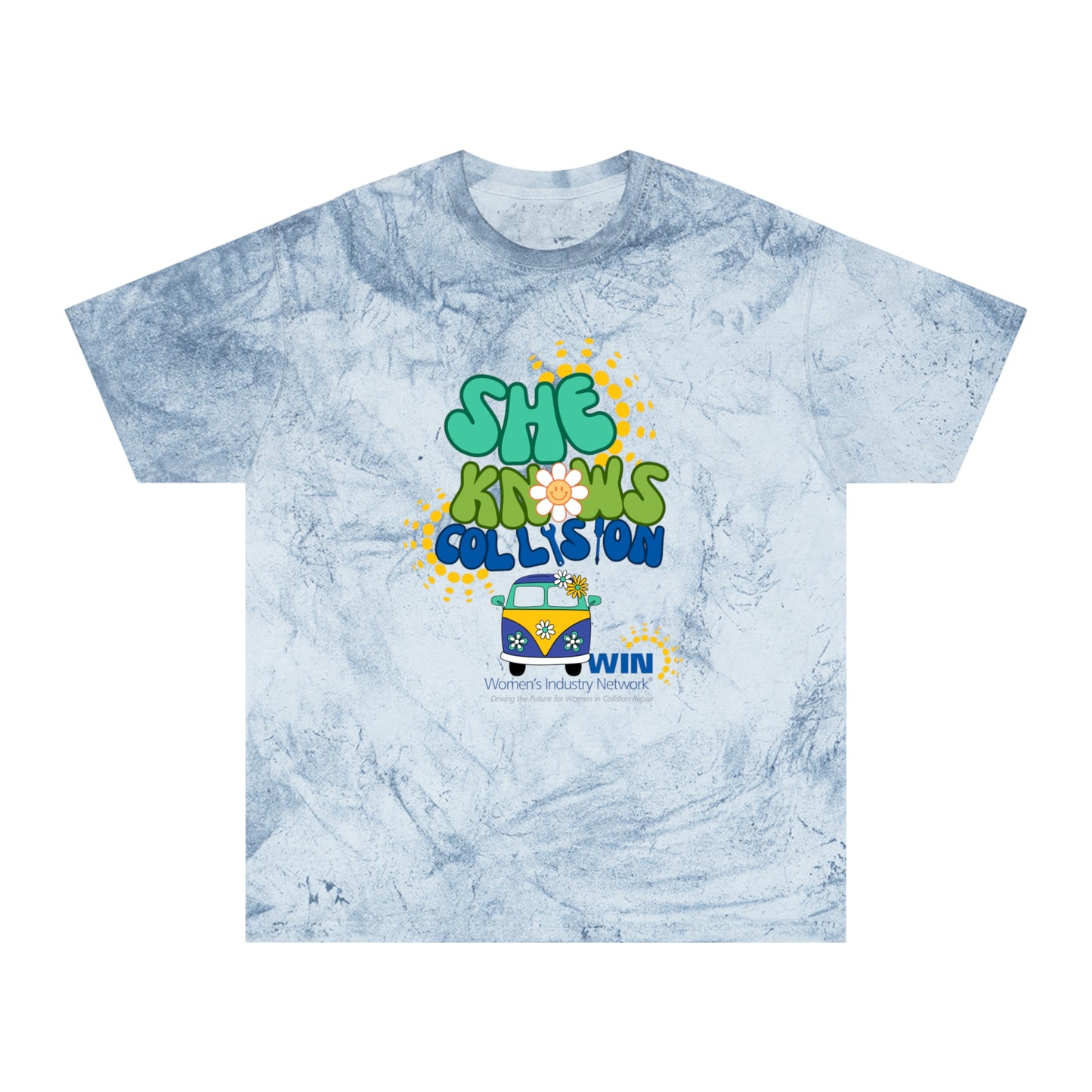 2025 "She Knows Collision" Unisex Color Blast T-Shirt - Limited Run