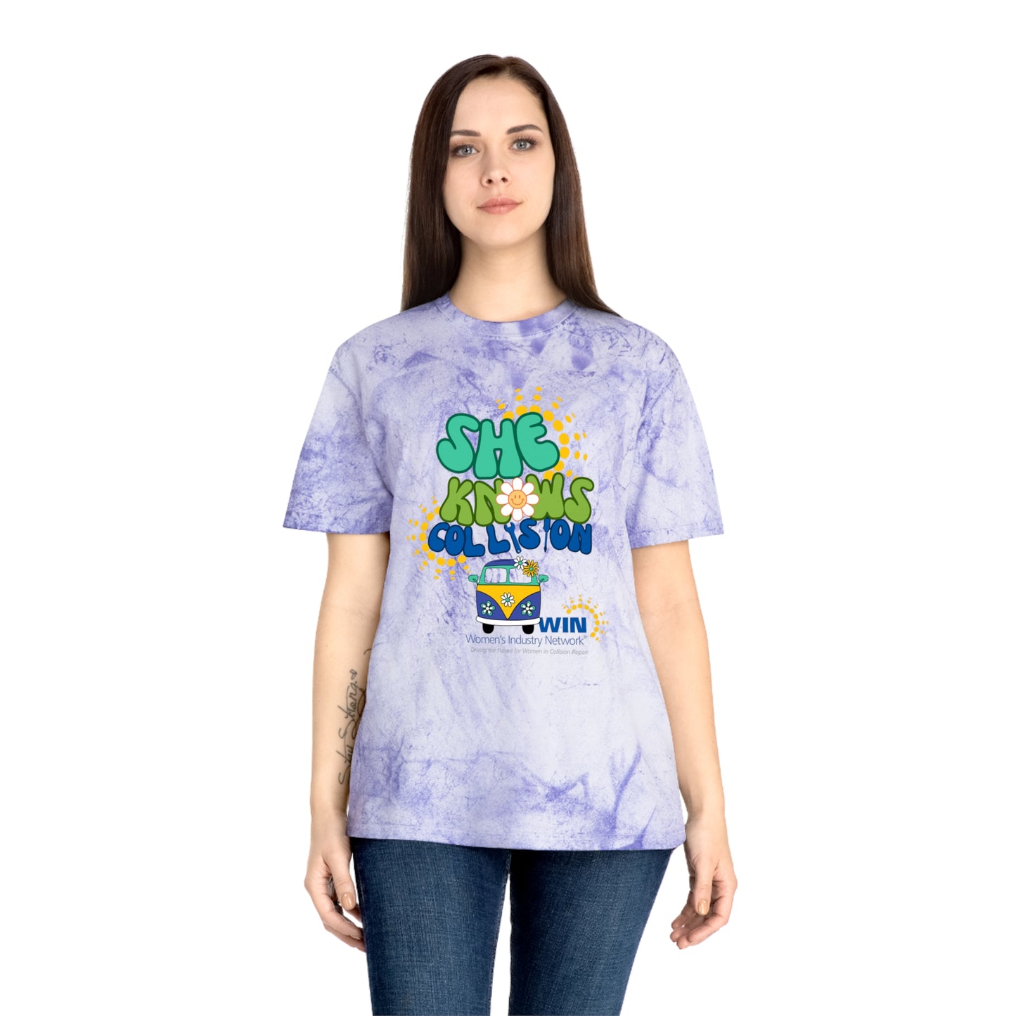 2025 "She Knows Collision" Unisex Color Blast T-Shirt - Limited Run