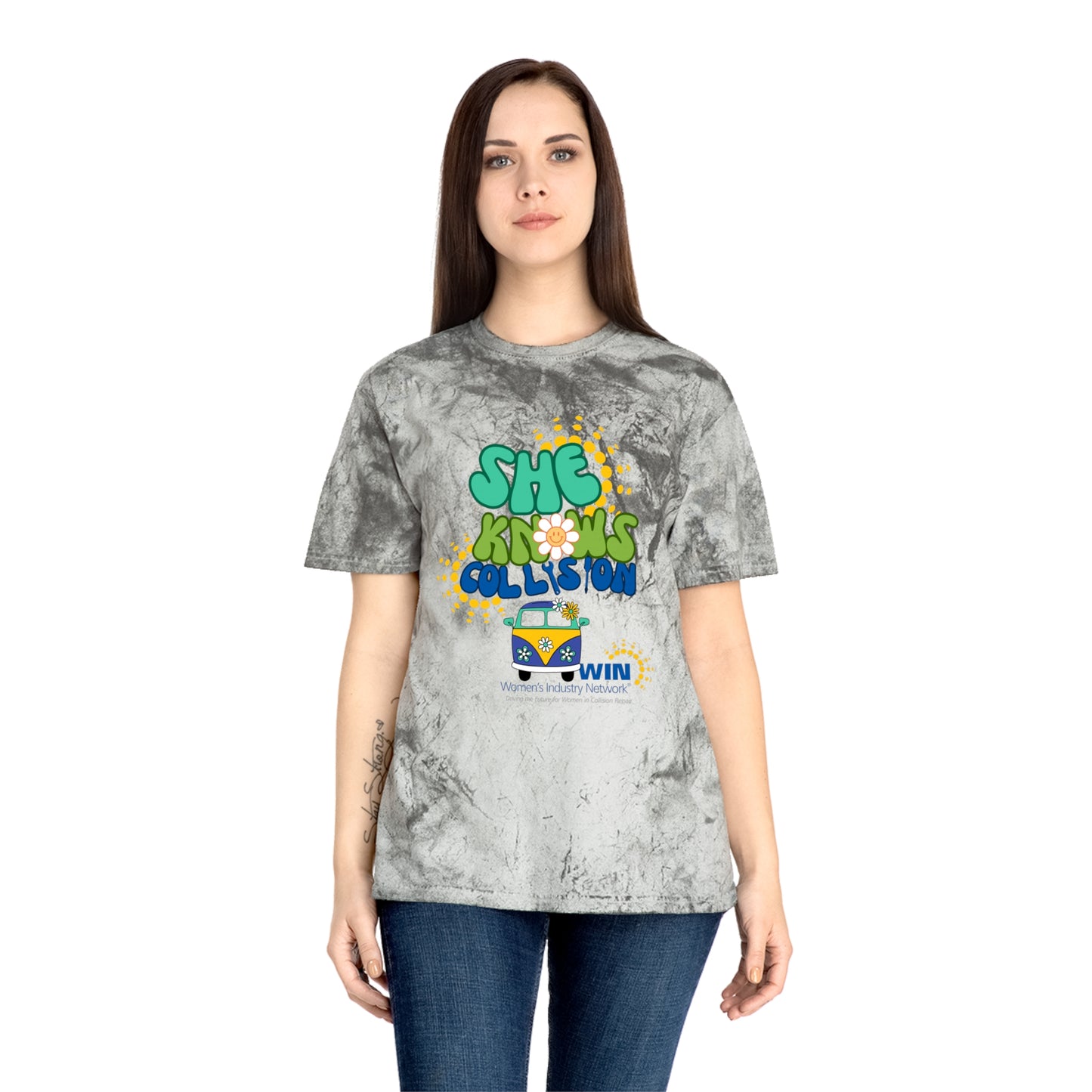 2025 "She Knows Collision" Unisex Color Blast T-Shirt - Limited Run