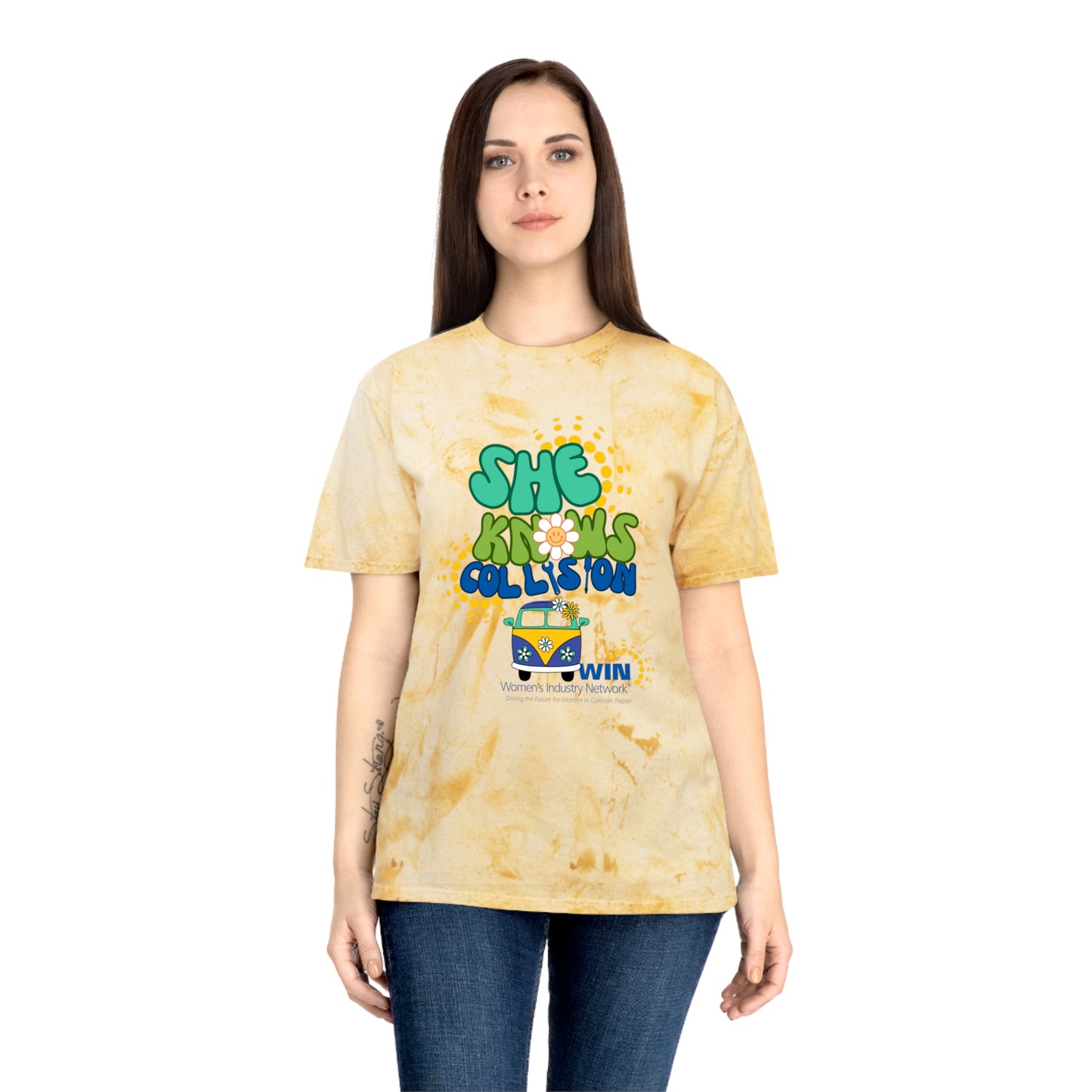 2025 "She Knows Collision" Unisex Color Blast T-Shirt - Limited Run