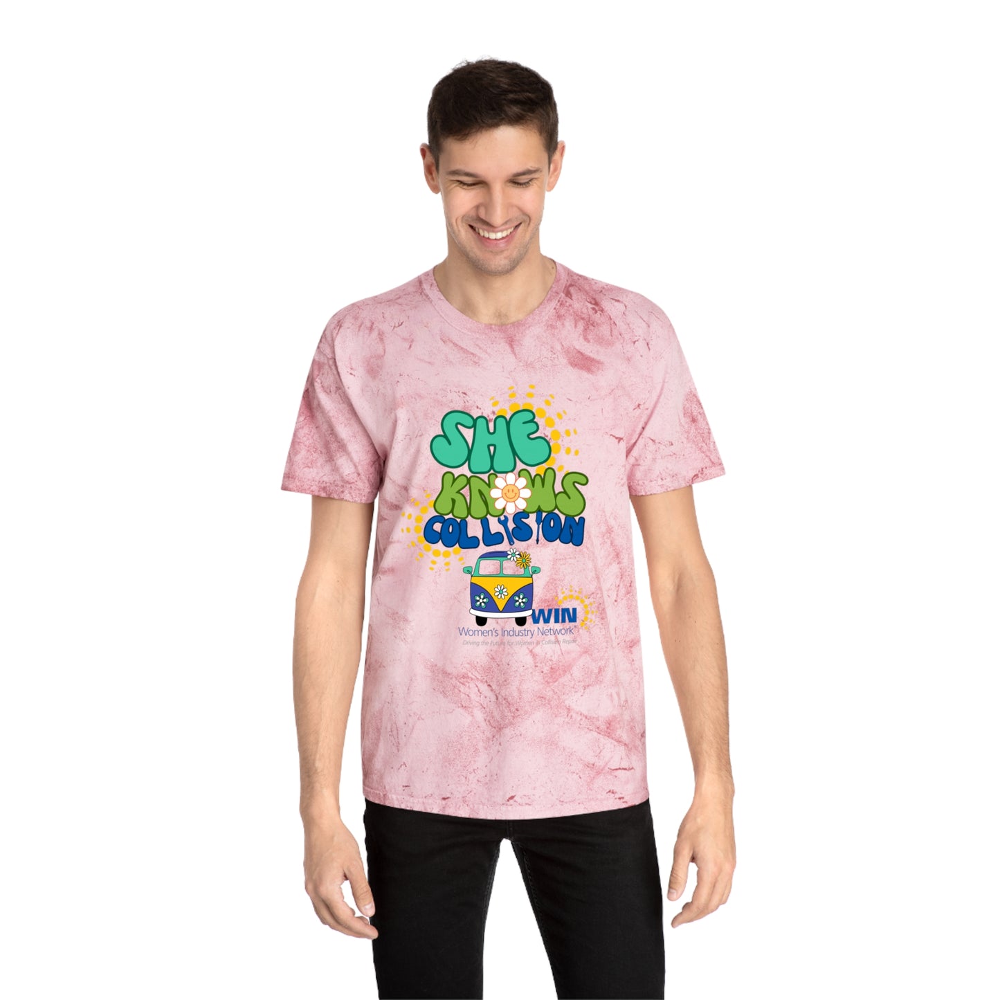 2025 "She Knows Collision" Unisex Color Blast T-Shirt - Limited Run