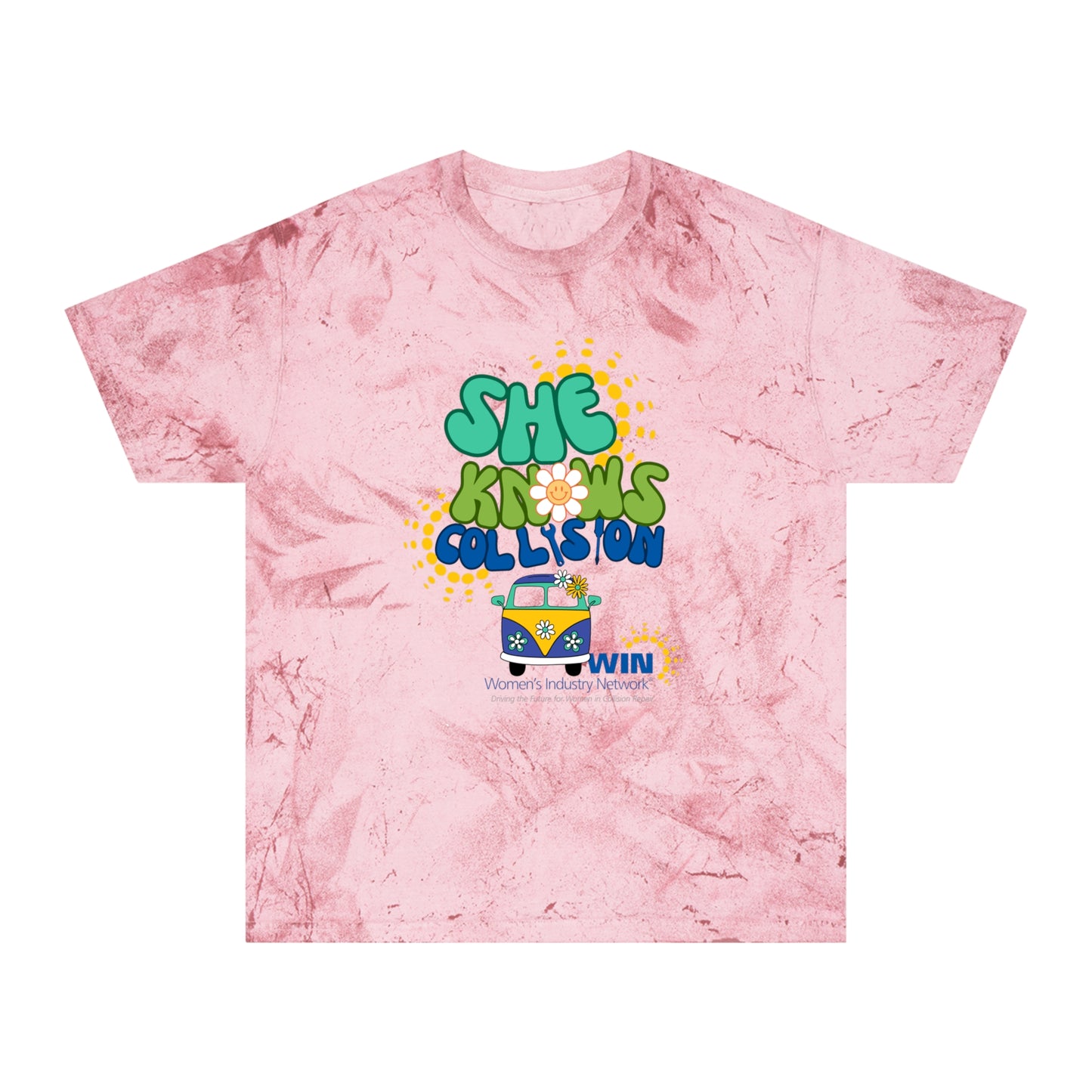2025 "She Knows Collision" Unisex Color Blast T-Shirt - Limited Run