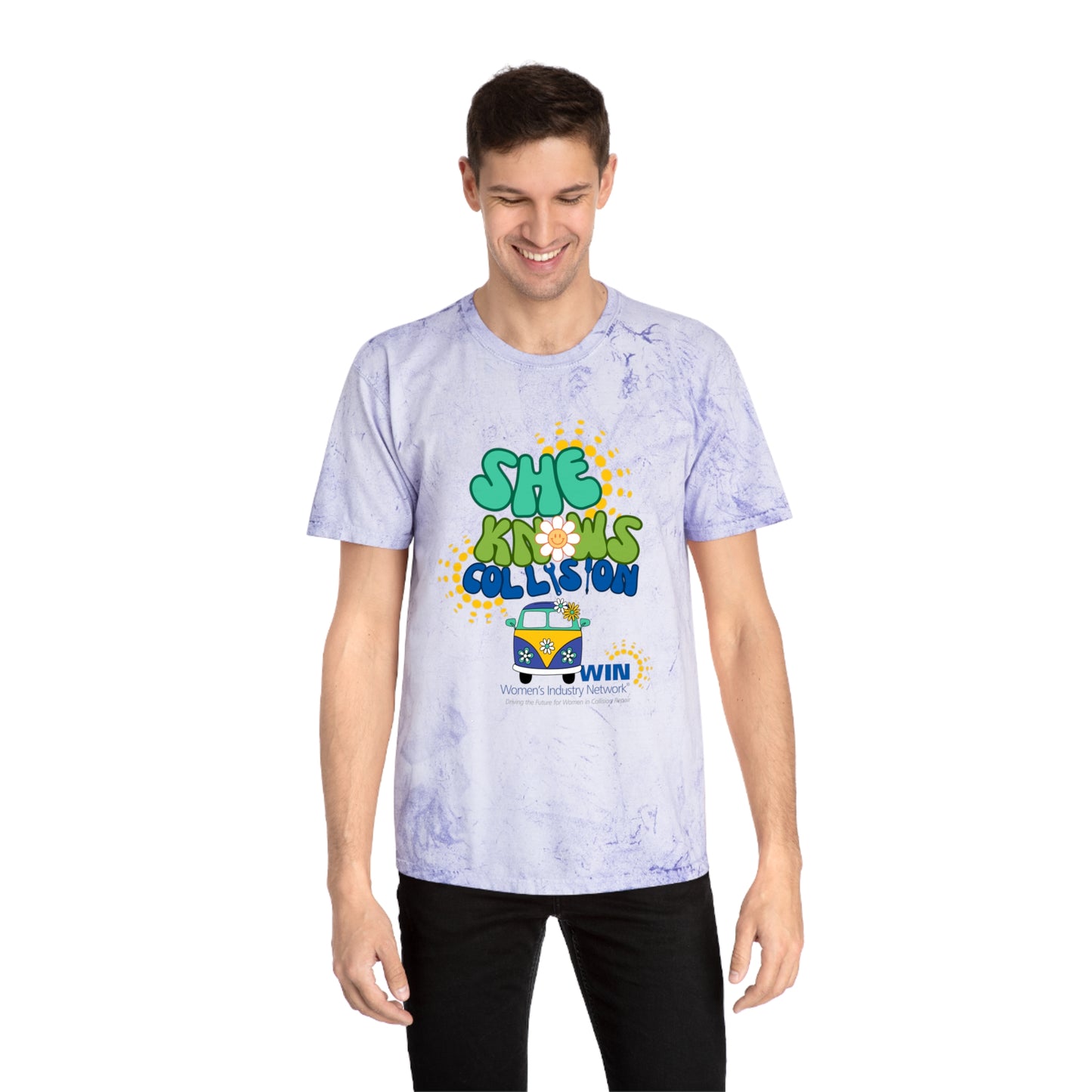 2025 "She Knows Collision" Unisex Color Blast T-Shirt - Limited Run