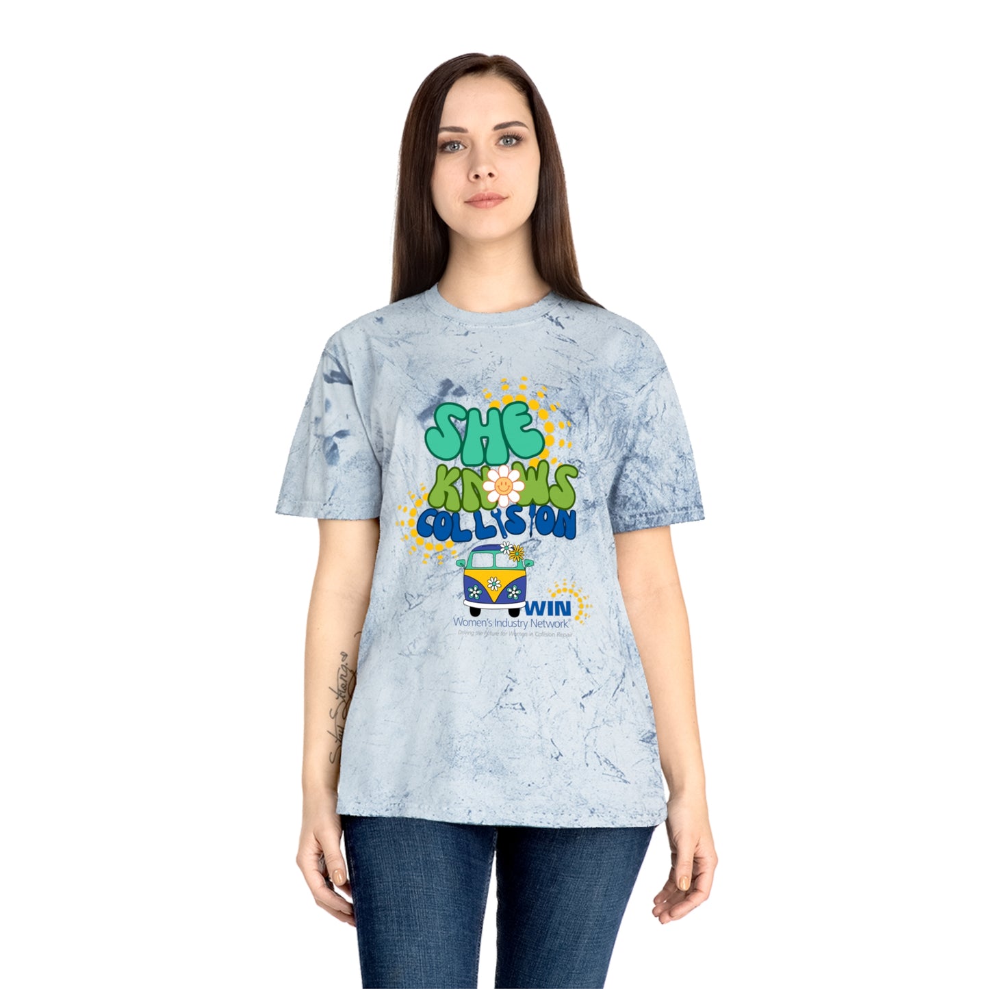 2025 "She Knows Collision" Unisex Color Blast T-Shirt - Limited Run