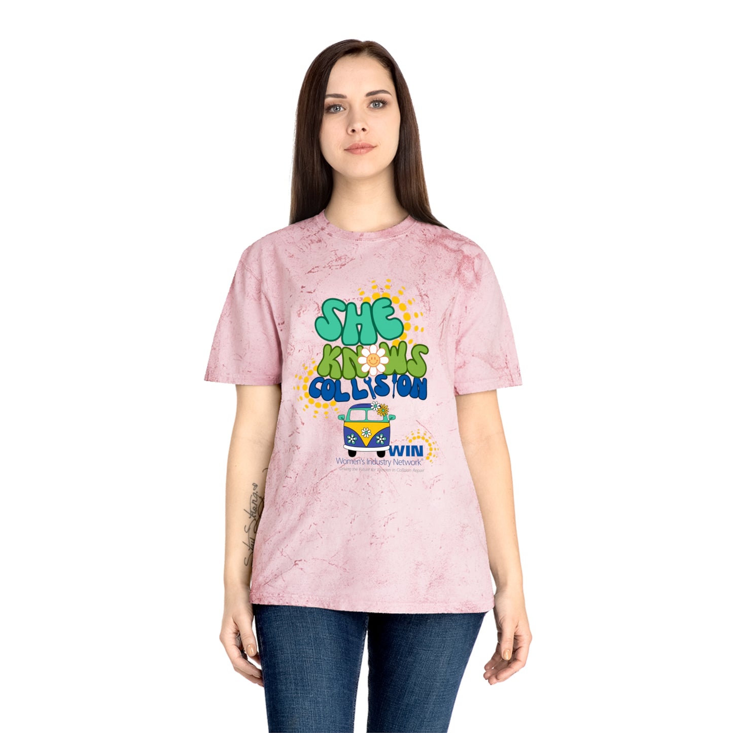2025 "She Knows Collision" Unisex Color Blast T-Shirt - Limited Run