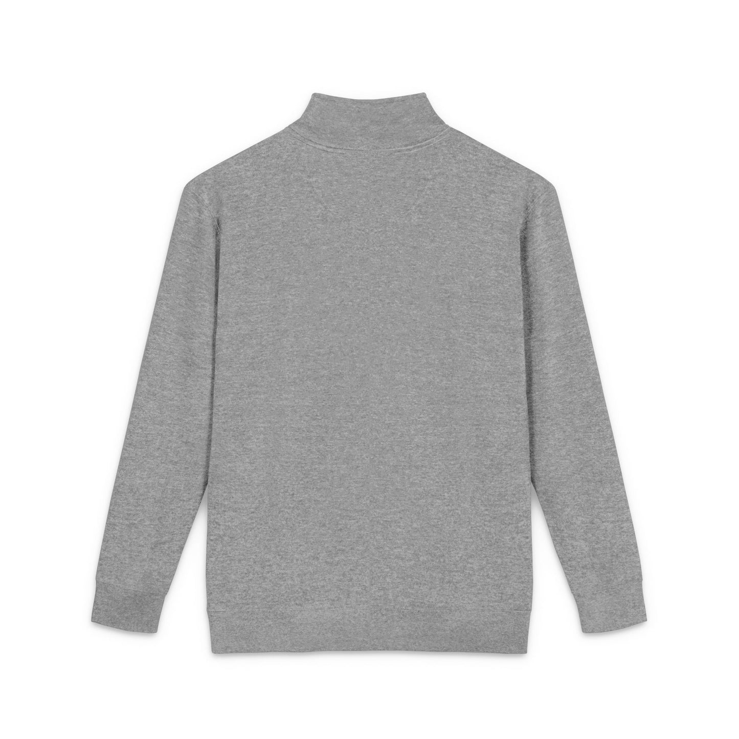 Embroidered Grey Quarter-Zip Fleece Pullover