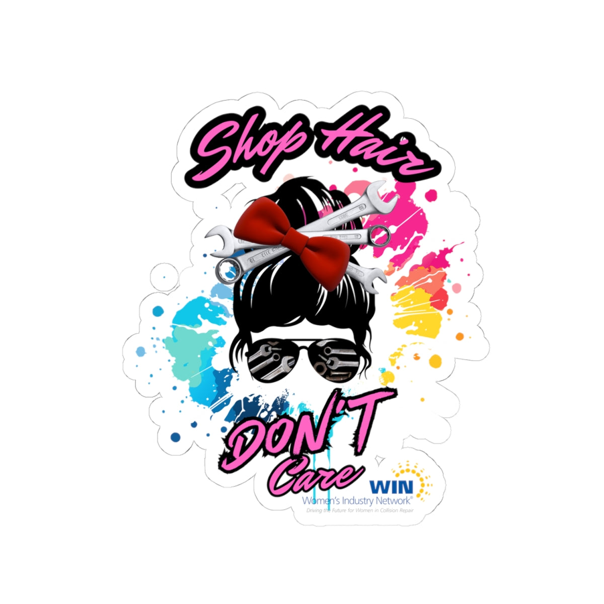 Shop Grrl - Kiss-Cut Stickers - Shop Hair Don't Care