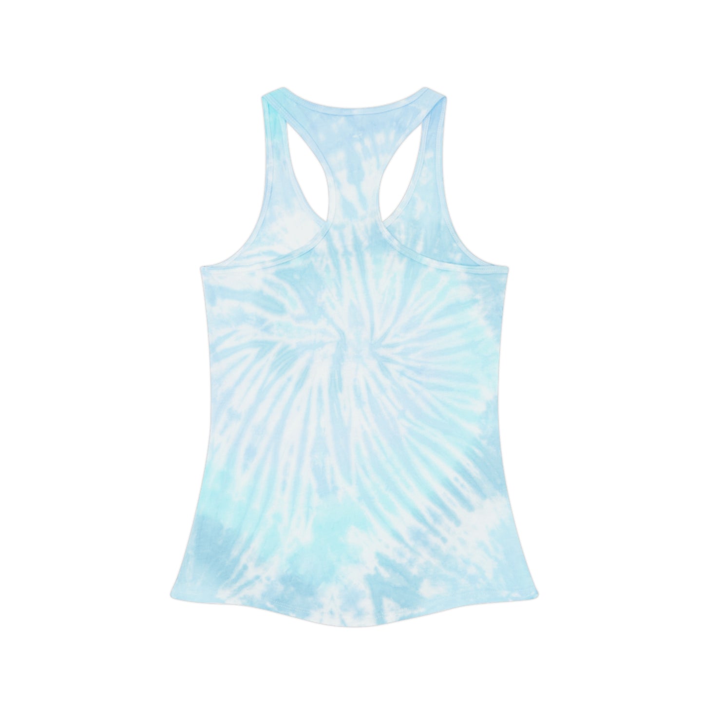 2025 She Knows Collision Tie Dye Racerback Tank Top