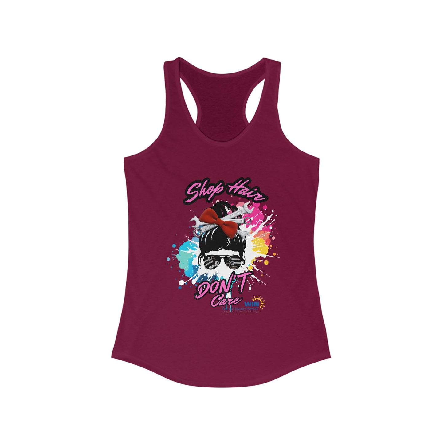 Shop Grrl - Women's Ideal Racerback Tank - Shop Hair Don't Care