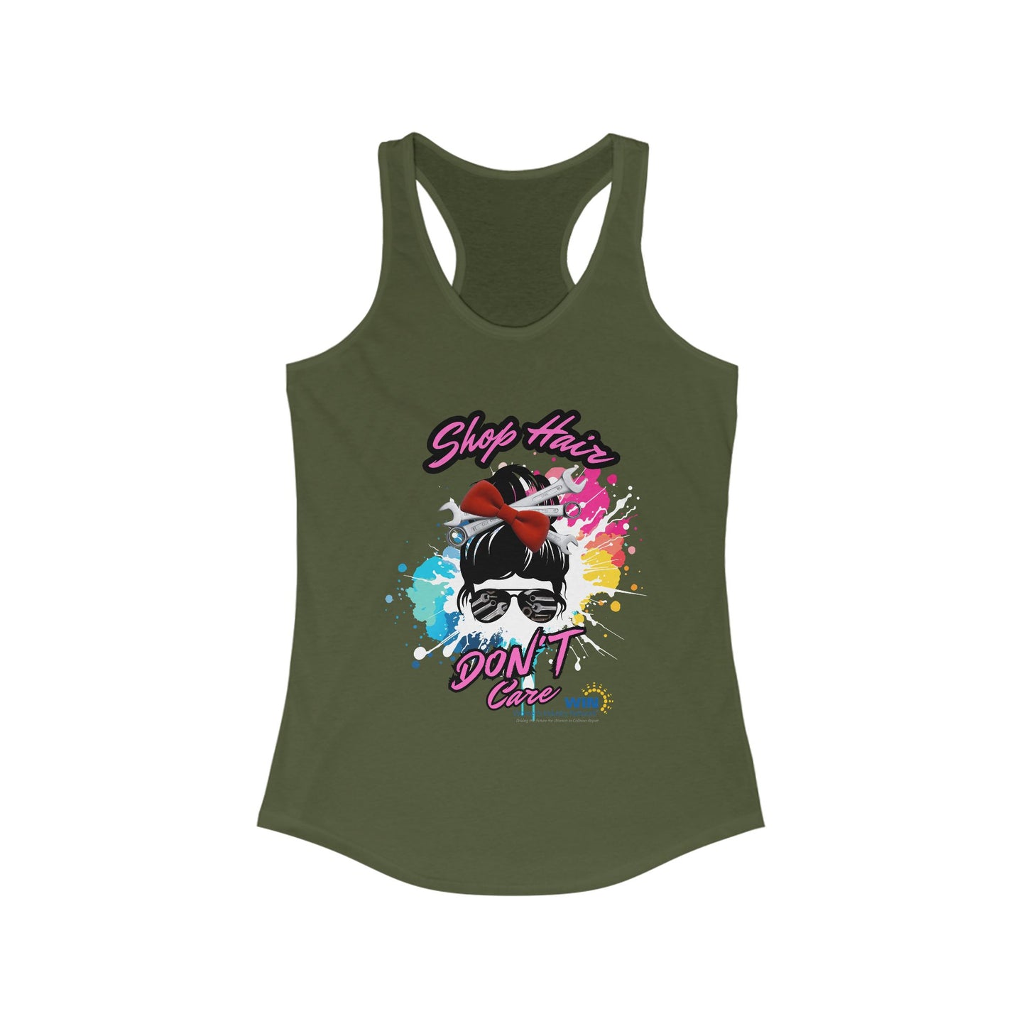Shop Grrl - Women's Ideal Racerback Tank - Shop Hair Don't Care