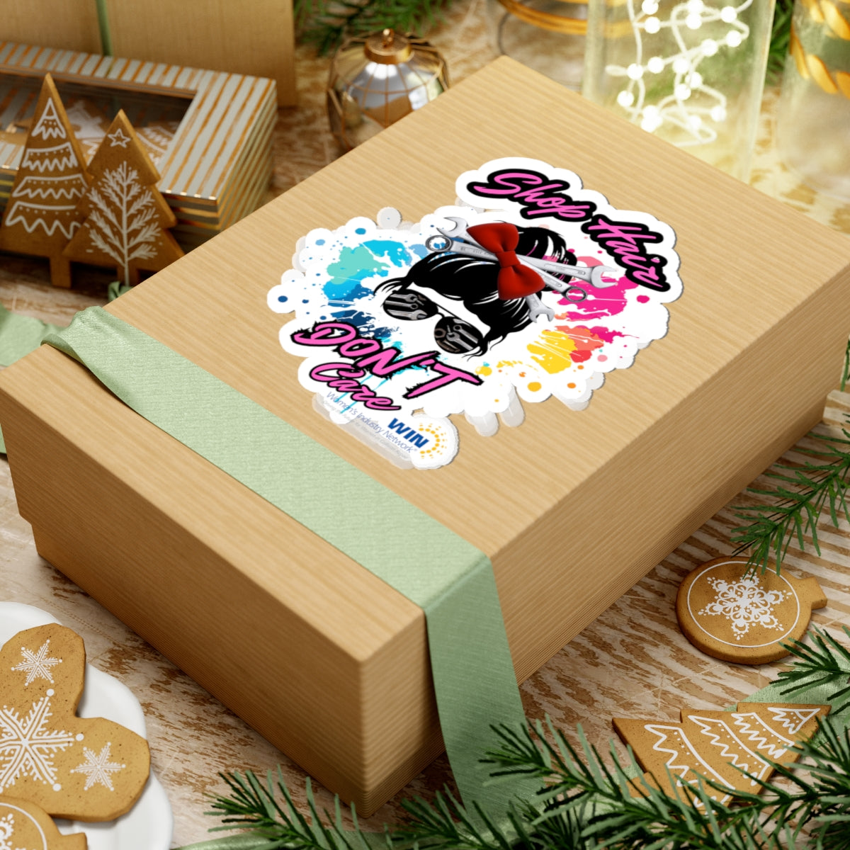 Shop Grrl - Kiss-Cut Stickers - Shop Hair Don't Care